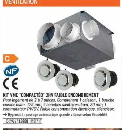 kit vmc "compactéo" 2hv faible encombrement