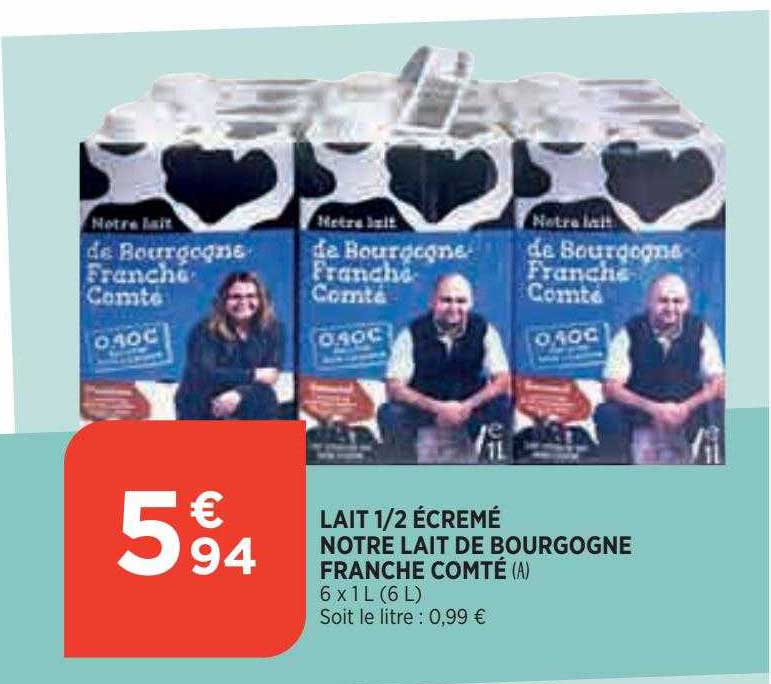 lait 1-2 écrémé notre lait de bourgogne franche comté