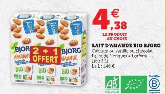 lait d'amande bio bjorg
