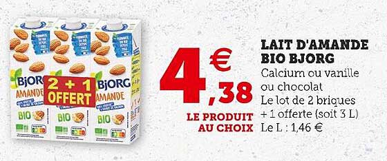 lait d'amande bio bjorg