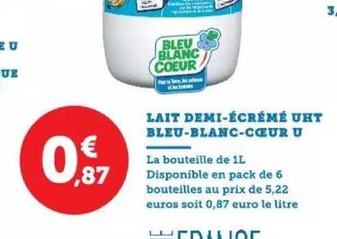 lait demi-écrémé uht bleu-blanc-cœur u