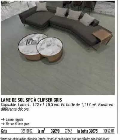 Lame De Sol Spc à Clipser Gris