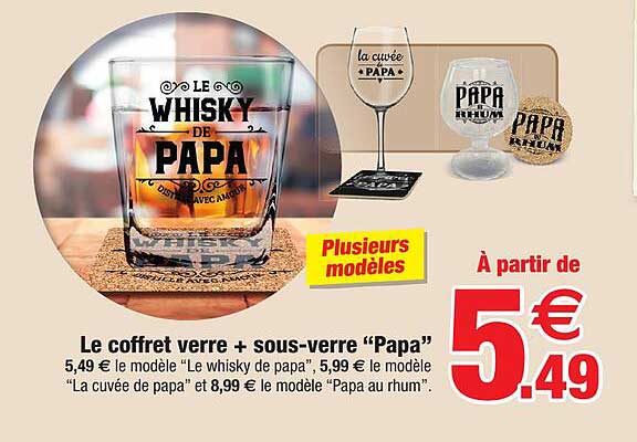 le coffret verre + sous-verre "papa"
