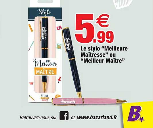 le stylo "meilleure maîtresse" ou "meilleur maître"