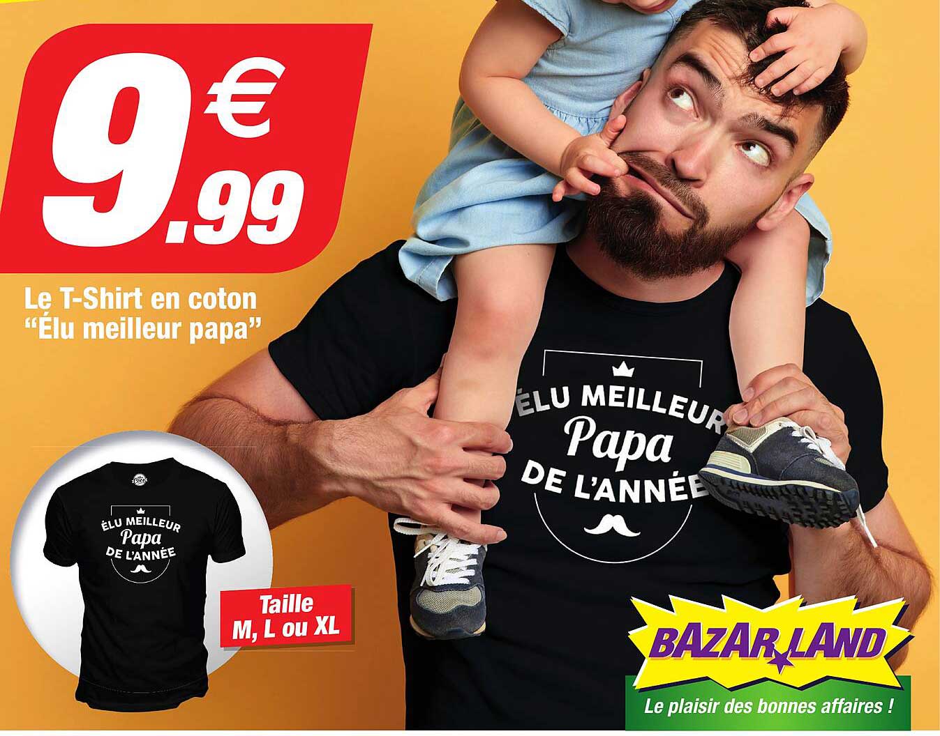 le t-shirt en coton "élu meilleur papa"