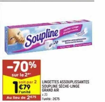 lingettes assouplissantes soupline sèche-linge grand air