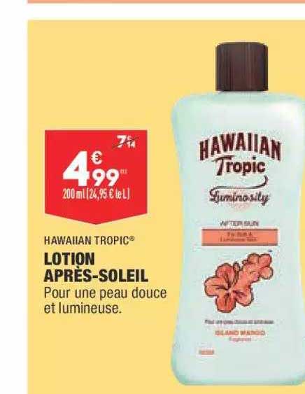 lotion après-soleil hawaiian tropic