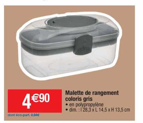 malette de rangement coloris gris