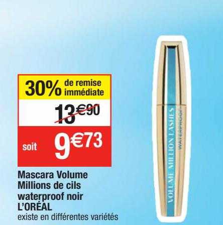 mascara volume millions de cils waterproof noir l'oréal