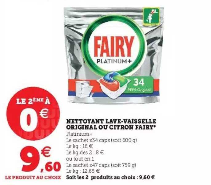 nettoyant lave-vaisselle original ou citron fairy