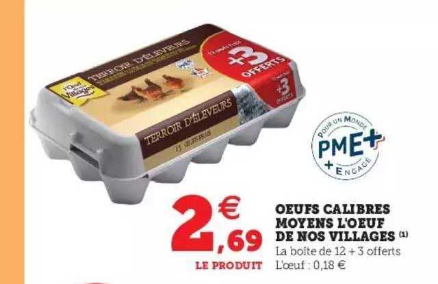 oeufs calibres moyens l'œuf de nos villages