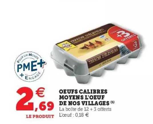 oeufs calibres moyens l'œuf de nos villages