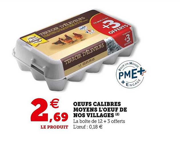 oeufs calibres moyens l'œuf de nos villages