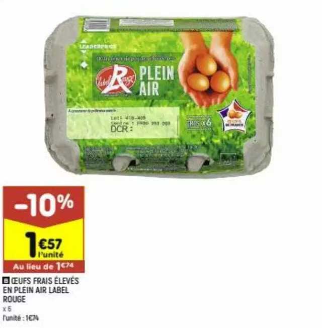 oeufs frais élevés en plein air label rouge