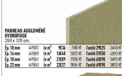 panneau aggloméré hydrofuge