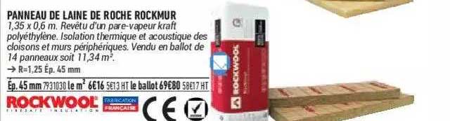 panneau de laine de roche rockmur rockwool
