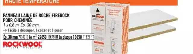 panneau laine de roche firerock pour cheminée rockwool