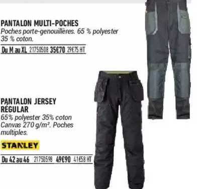 pantalon multi-poches, pantalon jersey régular stanley