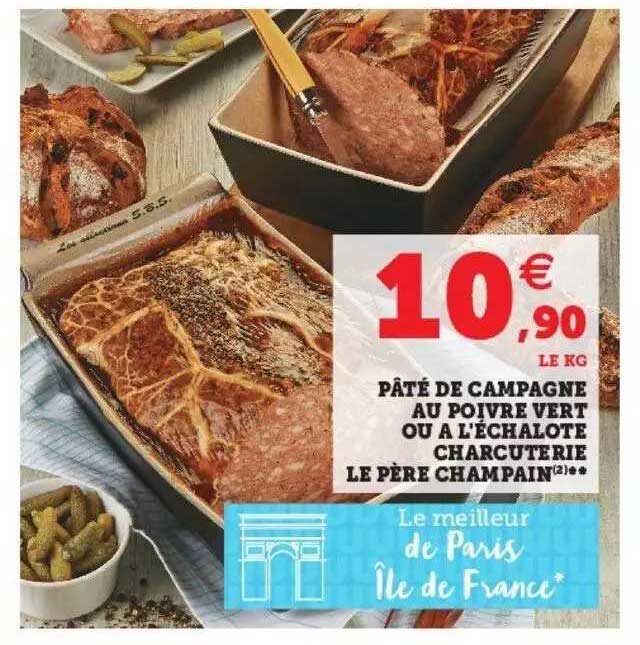 pâté de campagne au poivre vert ou à l'échalotte charcuterie le père champain