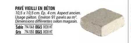 pavé vieilli en béton