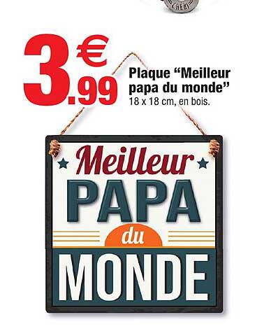 plaque "meilleur papa du monde"