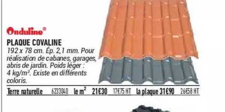 plaque covaline onduline