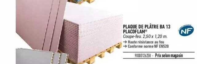 Plaque De Plâtre Ba 13 Placoflam Nf