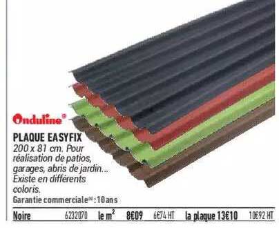 plaque easyfix onduline