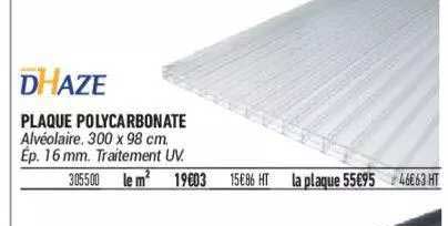 plaque polycarbonate dhaze