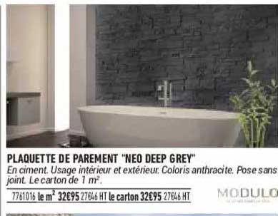 plaquette de parement "neo deep grey"