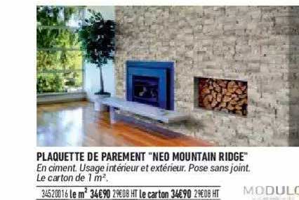 plaquette de parement "neo mountain ridge"