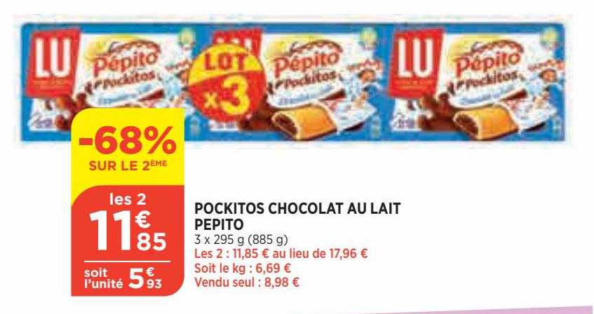 pockitos chocolat au lait pépito