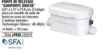 pompe de relevage "sanipompe douche"