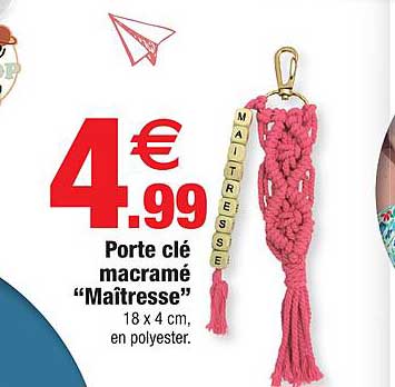 porte clé macramé "maîtresse"