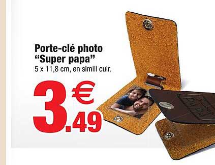 porte-clé photo "super papa"