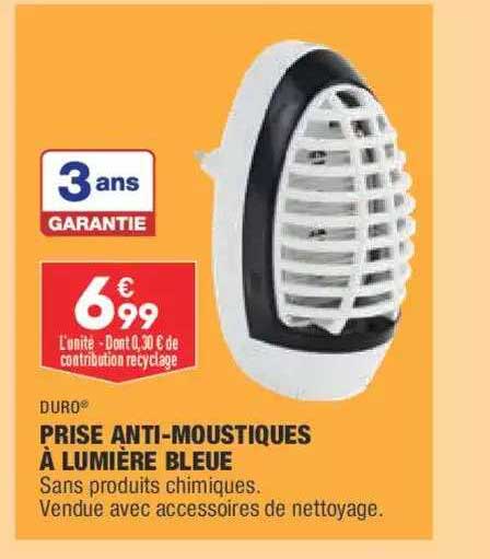 prise anti-moustiques à lumière bleue duro