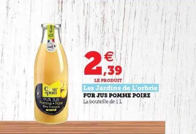 pur jus pomme poire les jardins de l'orbrie