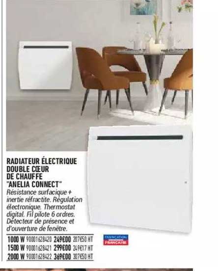 radiateur électrique double cœur de chauffe "anelia connect"
