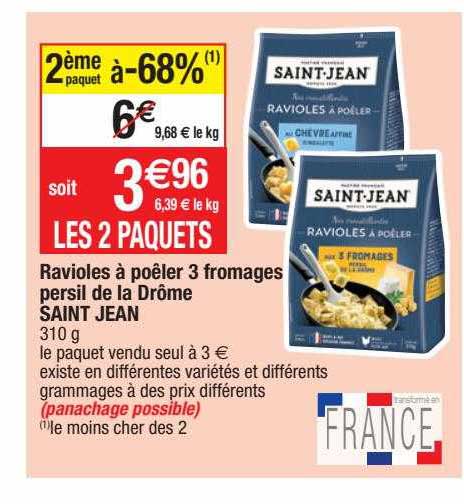 ravioles à poêler 3 fromages persil de la drôme saint jean