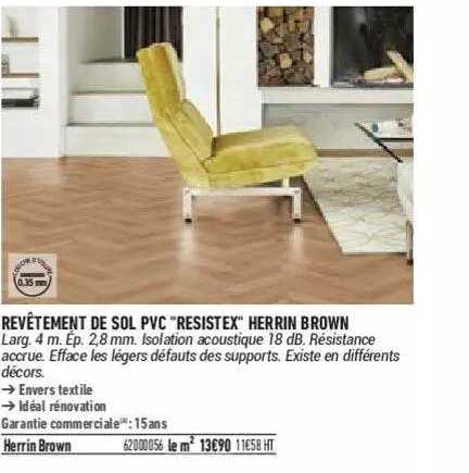 revêtement de sol pvc "resistex" herrin brown