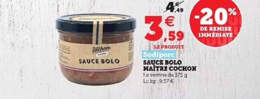 sauce bolo maître cochon sodiporc