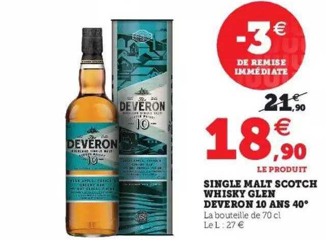 single malt scotch whisky glen deveron 10 ans 40°