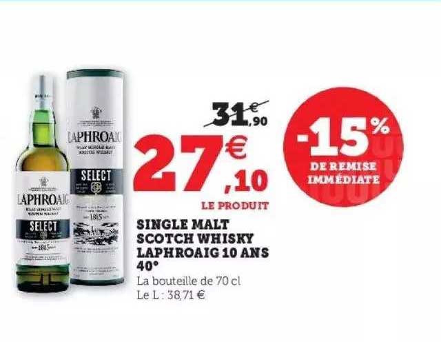 single malt scotch whisky laphroaig 10 ans 40°
