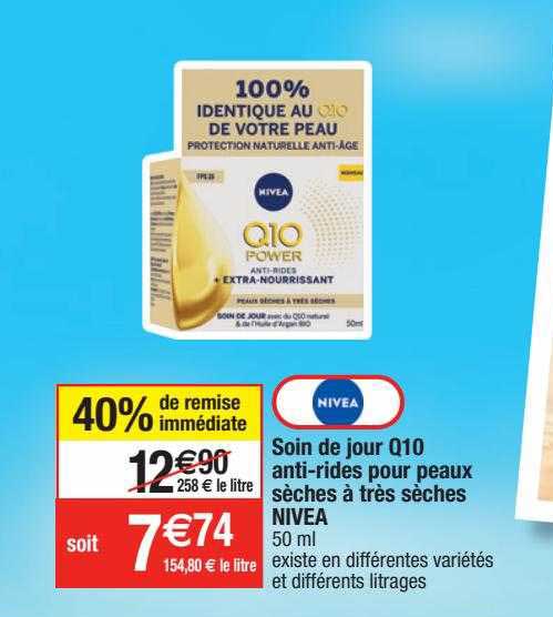soin de jour q10 anti-rides pour peaux sèches à très sèches nivea