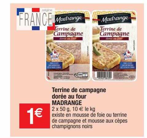 terrine de campagne dorée au four madrange