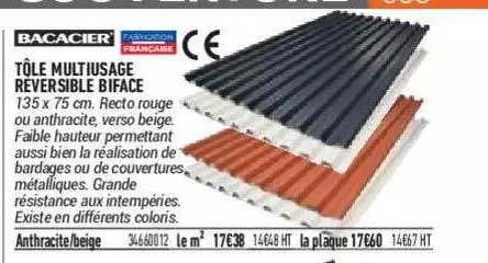tôle multiusage reversible biface bacacier