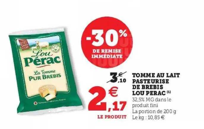 tomme au lait pasteurisé de brebis lou pérac