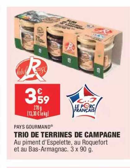 Trio De Terrines De Campagne Pays Gourmand