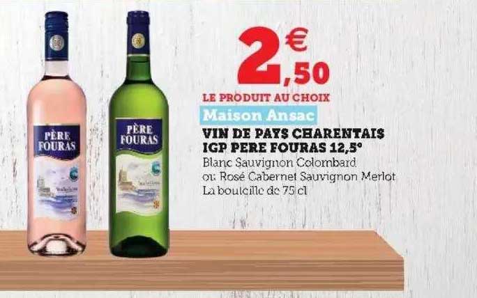 vin de pays charentais igp père fouras 12,5° maison ansac
