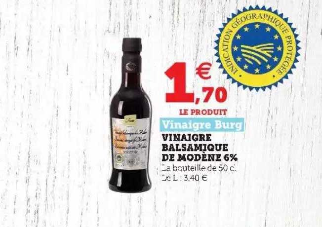 vinaigre balsamique de modène 6% vinaigre burg